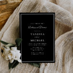 Convite janto de ensaio de quadro branco preto moderno<br><div class="desc">design preto e branco moderno com quadro e texto personalizado</div>