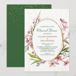 Convite Janto de ensaio de quadro Dourado do Flor de Cerej