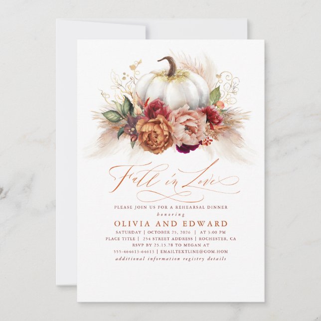 Convite Janto de ensaio de queda de amor Flores de ferruge (Frente)