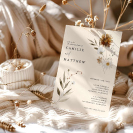 Convite Janto de Ensaio de Queda de Flor Selvagem Elegante