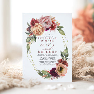 Convite Janto de Ensaio de Queda Vermelha de Orange Burgun