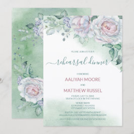 Convite Janto de ensaio de Rosa de Aquarela Delicada