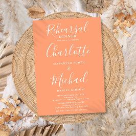 Convite Janto de ensaio de Script de Assinatura Peach