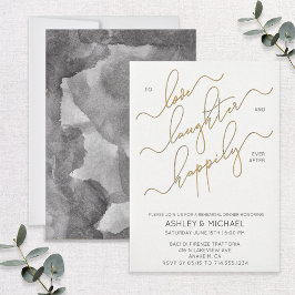 Convite Janto de ensaio de Script Dourado Branco Preto Con