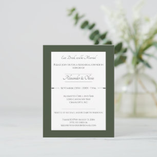 Convite Janto de ensaio de setas minimalistas Verde-oliv