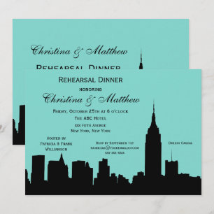 Convite Janto de Ensaio de Silhueta Skyline NYC #F