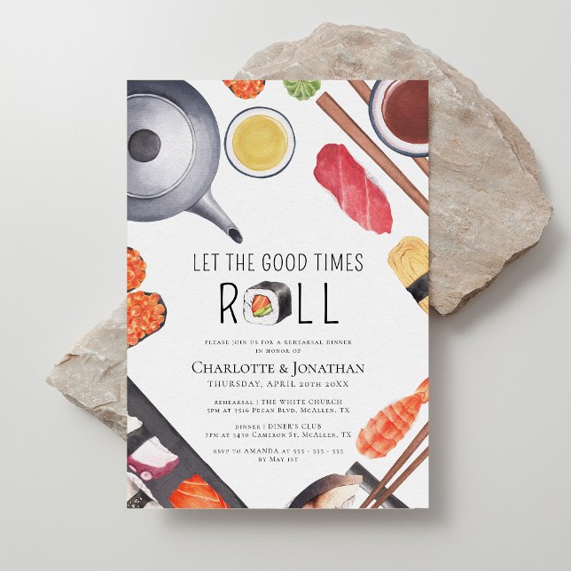 Convite Janto de Ensaio de Tema Moderno Sushi (Criador carregado)