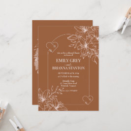 Convite Janto de ensaio de terracotta boho queimado minima