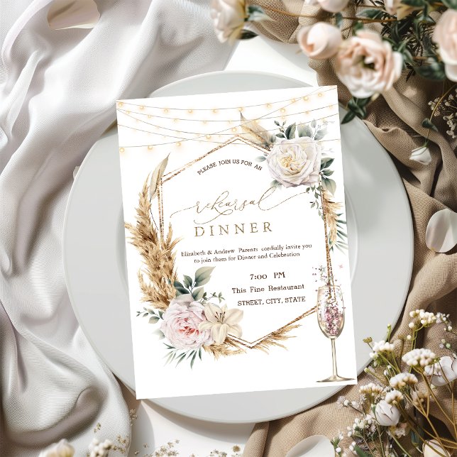 Convite Janto de Ensaio de Vidro de Champanhe com Quadro D (Criador carregado)