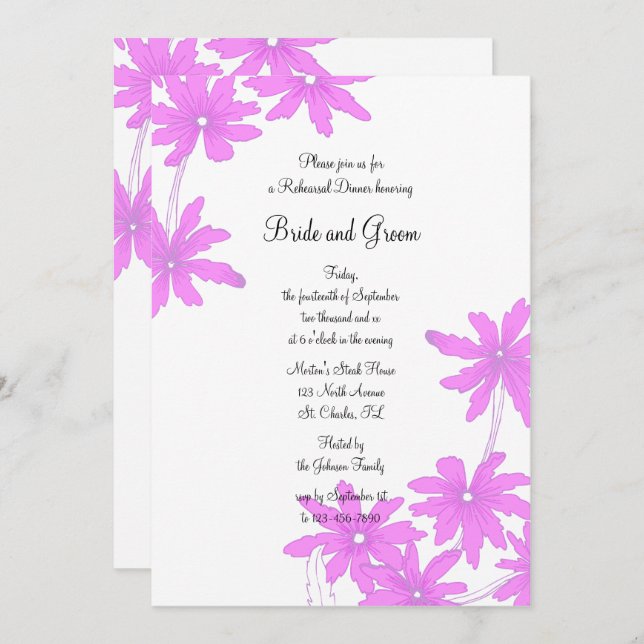 Convite Janto de Ensaio de Visitas Rosa (Frente/Verso)