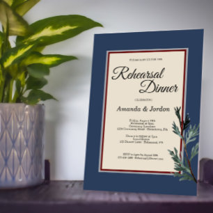 Convite Janto de ensaio do Casamento no inverno Pine Blue