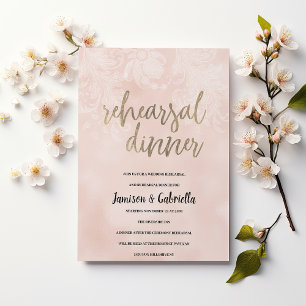 Convite Janto de ensaio do colar de pêssego branco Elegant