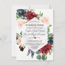 Convite Janto de ensaio do Hexágono Floral do Marinho Chic