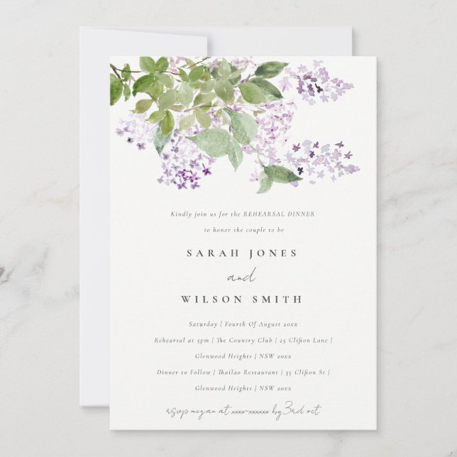 Convite Janto de ensaio do Jardim de Algodão da Flora Lila (Frente)