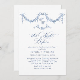 Convite Janto de ensaio do Jardim Têxtil Francês Azul Eleg