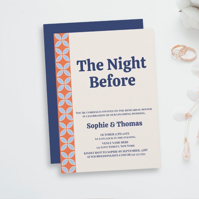 Convite Janto de ensaio do meio século (The Night Before Bold Rehearsal Dinner Invitation)