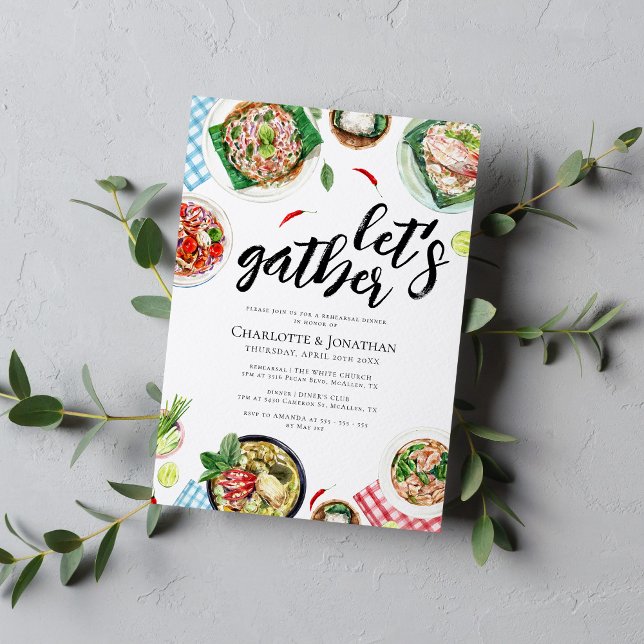 Convite Janto de ensaio do Partido do Janto Comida Tailand (Criador carregado)