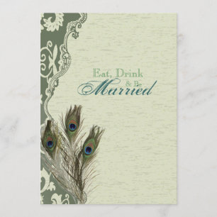 Convite janto de ensaio do pavão elegante do campo