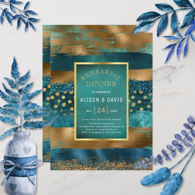 Convite janto de ensaio do pincel Dourado e lacado (Criador carregado)