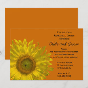 Convite Janto de ensaio do Sunflower em Orange Wedding