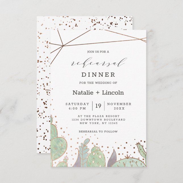 Convite Janto de Ensaio do Terrário Cactus & Succults (Frente/Verso)