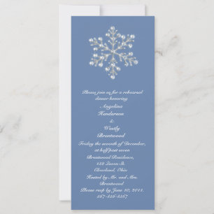 Convite Janto de ensaio do Wintery Crystal Snowflake