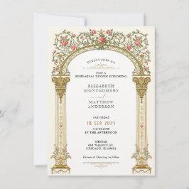 Convite Janto de ensaio Dourado do Ornamentado vitoriano