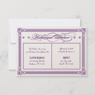 Convite Janto de ensaio Dourado e roxo metálico