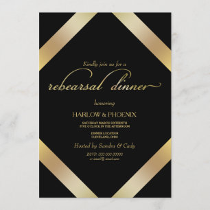 Convite Janto de ensaio Dourado Elegante