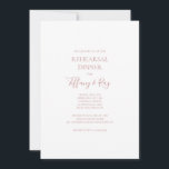 Convite Janto de ensaio Dourado Elegante simples<br><div class="desc">Este simples e elegante convite de janto de ensaio de rosa de ouro é perfeito para o seu clássico janto de ensaio de rosa de ouro minimalista. Design apresenta a típica vintage mínima fonte de ouro emboscada contemporânea chic e delicada caligrafia formal romântica. É excelente para primavera, verão, outono ou...</div>