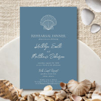 Janto de ensaio Dusty Blue Seashell Beach Ocean