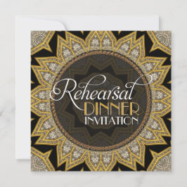 Convite Janto de ensaio Elegante Black Art Deco