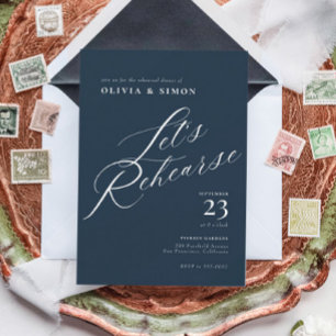 Convite Janto de Ensaio Elegante de Caligrafia