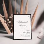 Convite Janto de Ensaio Elegante de Caligrafia Preta e Bra<br><div class="desc">Caligrafia elegante convite para janto de ensaio moderno preto e branco.</div>