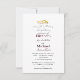 Convite Janto de Ensaio Elegante de Casamentos dos Anéis D