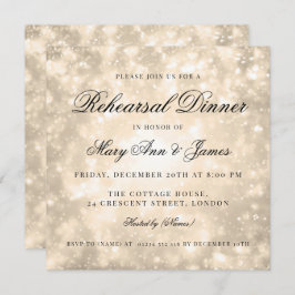 Convite Janto de Ensaio Elegante Dourado do Champagne Boke