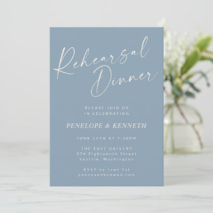 Convite Janto de Ensaio Elegante Dusty Blue Script
