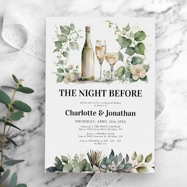 Convite Janto de ensaio Elegante Elegante Sage e Dourado (Criador carregado)