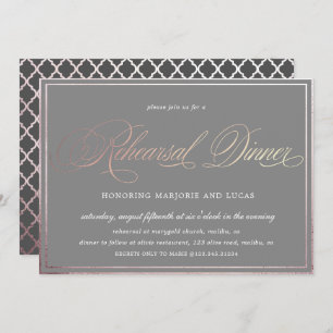 Convite janto de ensaio elegante em rosa de caligrafia