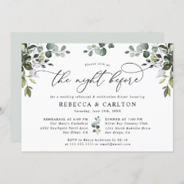 Convite Janto de ensaio Elegante Eucalyptus Greenery