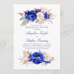 Convite Janto de ensaio Elegante Floral, cor-de-rosa, com