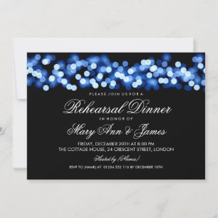 Convite Janto de ensaio Elegante Glam Blue Hollywood