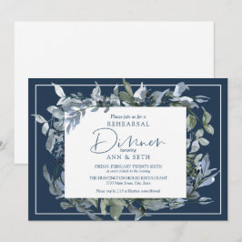 Convite Janto de ensaio elegante Vermelhidão Azul Escuro V