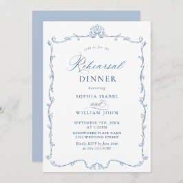 Convite Janto de Ensaio Elegante Victorian Dusty Blue