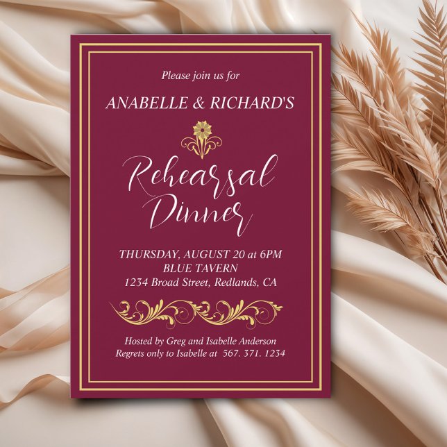 Convite Janto de Ensaio Elegante Vitoriano (Criador carregado)