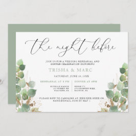 Convite Janto de ensaio Elegante Watercolor Greenerescente