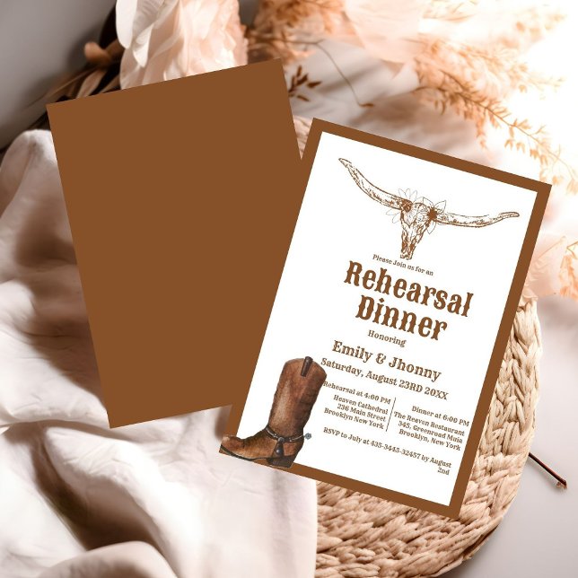 Convite Janto de ensaio Elegante Western Cowboy (Criador carregado)