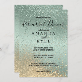 Convite Janto de ensaio em brilho verde e Dourado