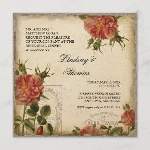 Convite Janto de ensaio em torre Eiffel de Cream Preto