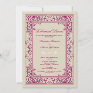 Convite Janto de ensaio em Vignette clássico (magenta)